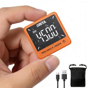 BNTA 디지털 앵글 파인더 마그네틱 충전식 IP54 방수 소형 게이지 경사계 목공 건설 기계 DIY 오렌지용 휴대용 백라이트 측정 도구