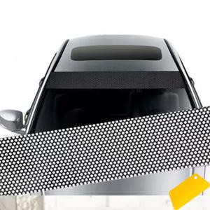 YehVeh 2팩 자동차 앞유리 선쉐이드 비닐 스티커 단방향 천공 틴트 스트립 윈도우 프라이버시 필름 접착 유리 랩 롤 열 제어 태양 자외선 차단