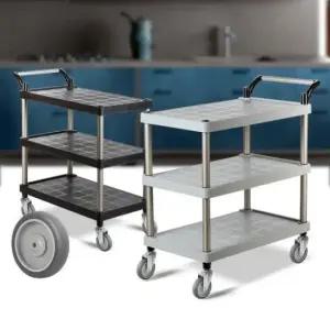 써빙카트 3단 트롤리 주방트롤리 웨건 회색바퀴 무빙카트 플라