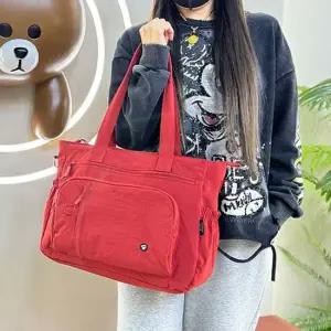 나일론 출근 가방 데일리 텀블러 숄더 크로스 백 레드