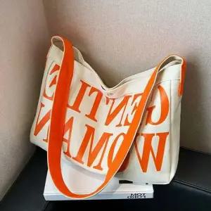 여행용 에코 백 여행용에코백 대학생가방 여성 데일리 오렌지