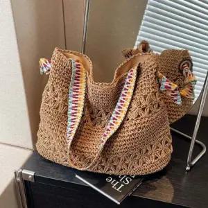 여성 여름 라탄 니트 토트백 숄더백 데일리 비치백