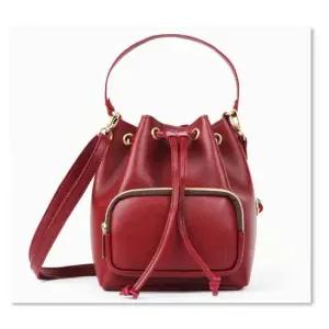 복조리백 버킷백 여성 토트백 파스텔 포켓 가방 와인