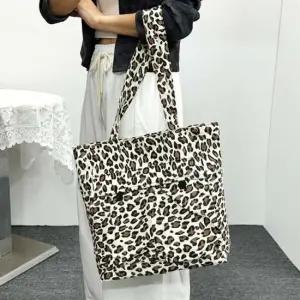 유니크한 호피무늬숄더백 투포켓 호피 천가방 숄더백