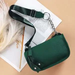 미니 숄더백 가죽 체인 포인트 데일리 가방 그린