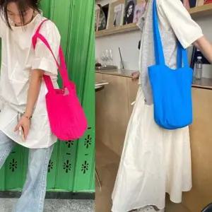 비비드 골지 긴끈 숄더백