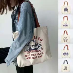 캐주얼 캔버스 데일리 그래픽프린팅 레터링 숄더백