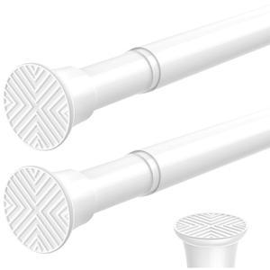 시셀바 2PCS 윈도우용 흰색 스프링 커튼봉 23 46인치 조절식 확장형 압력 장력 커튼봉 드릴링 없음 현관 침실 옷장 도어 키친용 소형 장력봉