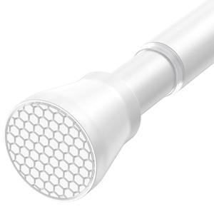 Fvonzn 텐션 커튼봉 28 48인치 흰색 텐션봉 조절식 커튼봉 미끄럼 방지 샤워 커튼봉 드릴 샤워봉 없음 스프링 텐션 샤워 커튼봉 욕실 커튼봉