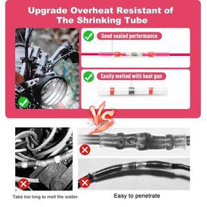 100PCS 열 수축 와이어 커넥터 SST 방수 슬리브 AWG26-10 버트 전기 스플라이스 주석 납땜 씰 터미널
