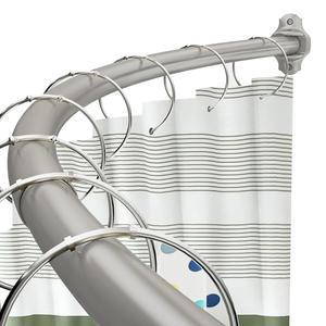 크리솔리 곡선 샤워 커튼봉 조절 가능한 40 72인치 샤워봉 욕실 욕조용 방청 확장형 헤비 듀티 원형 샤워 커튼봉 드릴링 필요 니켈