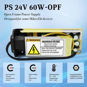MikroTik CCR1016/CCR1036/CCR1009/CRS317 96W/60W 오픈 프레임 전원 어댑터용 호환 24V 교체용 호환 내부