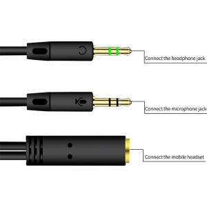 컴퓨터용 호환 오디오 분배기 헤드폰 어댑터 마이크 AUX Y 와이어 컨버터 3.5mm 잭 2 수 1 암