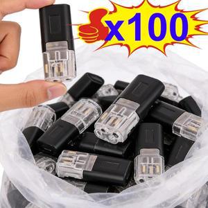 1-100PCS 방수 전기 커넥터 2핀 플러그 자동차 차량용 호환 와이어 케이블 스트립 터미널 연결 도구