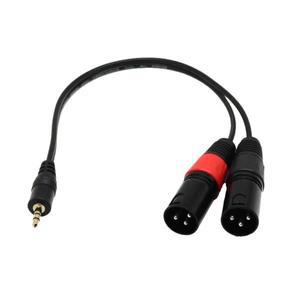 1피트 1/8인치 3.5mm 스테레오 남성 TRS 오디오 듀얼 2 XLR 케이블