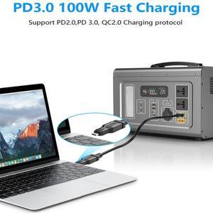 XT60-USB C 어댑터 에너지 저장 장치 XT60 남-타입C 남 100W 20V/5A 충전 커넥터 노트북 LED 로봇 진공청소