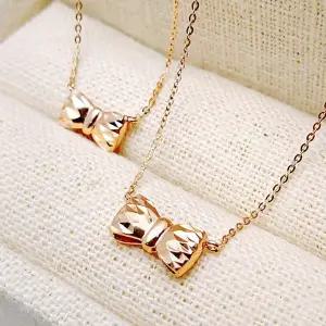 바이미 14k 포인트 리본 컷팅 목걸이