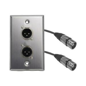Dual XLR Female to Male Cable Audio Wall Plate