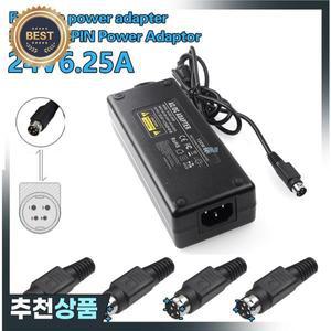 LCD TV 모니터용 AC100V-240V DC 컨버터 어댑터 평면 패널 DVR 24v 6a 4 핀 6.25a 150w 핀