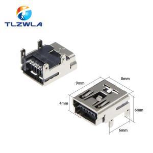 10PCS 미니 USB  B 5Pin 암 소켓 직각 싱킹 플레이트 DIP 잭 커넥터 플러그인