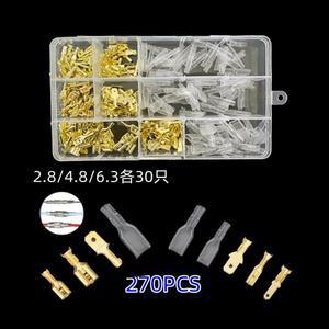 박스 절연 남성 여성 와이어 커넥터 2.8/4.8/6.3mm 전기 압착 단자 Termin Spade 모듬 키트