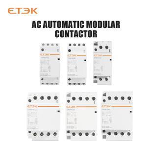 ETEK 삼상 AC 유형 4극 220V 50Hz Din 레일 가정용 25A 40A 63A 모듈형 접촉기 스위치 컨트롤러 EKMF