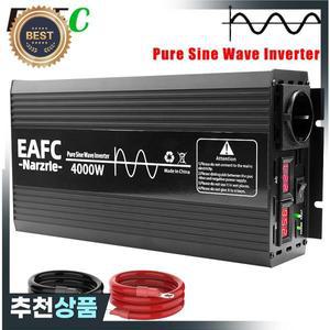 EAFC 4000/3000/2000W 순수 사인파 전력 인버터 DC 12V에서 AC 220V로 변환 가정용 백업  야외용 2개의 콘