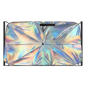 ZimISI 자동차 앞유리 선쉐이드 우산, 55인치 x 31.5인치 접이식 UV 블록 코팅 실드 커버, 360 회전 핸들, 트럭, SUV용 전면 창문 단열 보호 액세서리(L 사이즈