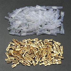 200pcs 2.8/4.8/6.3mm  스플 라이스 남성과 여성 와이어 스페이드 압착 단자 커넥터 절연 슬리브가 구색 키