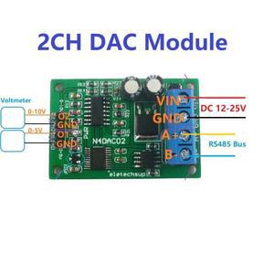 DC 12V 2CH 모듈 0-5V 0-10V PWM-전압 아날로그 변환기 RS485 Modbus RTU 보드