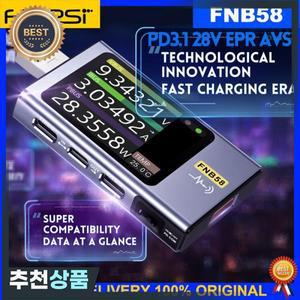 Fnirsi FNB58 USB 테스터 전압계 전류계 고속 충전 TYPE-C 감지 트리거 용량 측정 리플