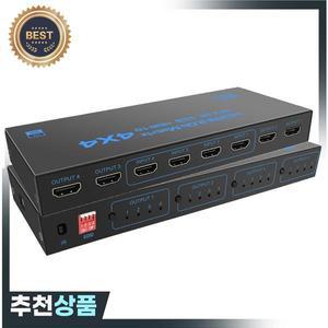 4K HDMI 매트릭스 스위치 4 in out 스위처 분배기 Ps4 카메라 PC-TV 모니터 용 4x4 오디오 비디오 선택기