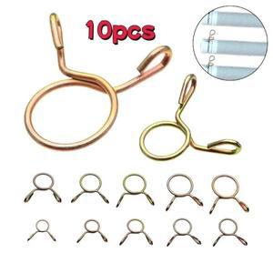 10/20/50pcs 가솔린 호스 스프링 클램프 5 ~ 14mm 아연 도금 파이프 클립 연료 라인 바이크 오토바이 보트