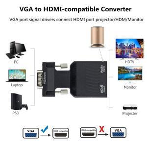 VGA-HDMI 호환 어댑터 변환기 1080P HDMI-VGA PC 노트북-HDTV 프로젝터 비디오 오디오