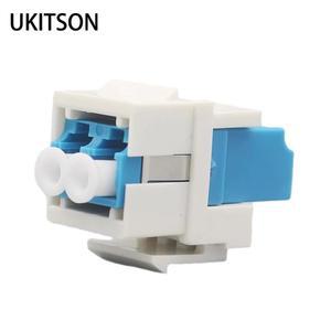 LC APC UPC 광섬유 키스톤 패스 스루 플러그(이중 LC/LC 커넥터 어댑터 네트워크 확장 모듈용 후크 인서트 포함)