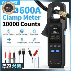 FNIRSI DMC-100 10000 카운트 DC AC 전류 USB 충전식 클램프 미터 디지털 멀티 600A 측정 NCV