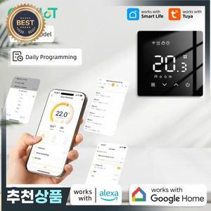 스마트 WiFi 온도 조절기 Tuya 물/가스 보일러 전기 바닥 난방 프로그래밍  원격 컨트롤러 음성 Google 홈