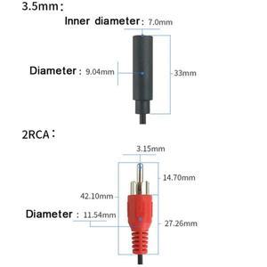 3.5mm RCA 암 잭 스테레오 1/2/5개 오디오 Aux 소켓 커넥터 헤드폰 음악 와이어 Y 케이블 플러그 2 남성 어