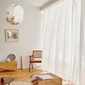 먼지없는 사생활보호 도톰한 쉬폰커튼 중대특