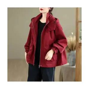 여성 바람막이 점퍼 후드 가을 빅포켓 트렌치코트 코트 트렌드 DUCHI3