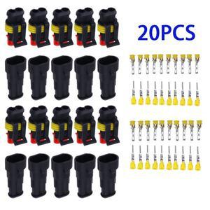 10 키트 2핀 방식 방수 전기 와이어 커넥터 플러그 1.5mm 터미널 2Pin HID 자동 크세논 램프