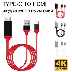 2M 노트북 핸드폰 USB Type-c-HDMI TV 4K 1080P 프로젝션  화면 케이블 HD 오디오 비디오 송신기 PC 전원