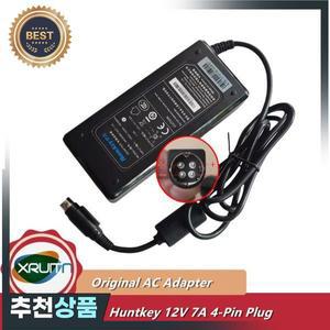 Huntkey HKA0901207-7A AC 어댑터 충전기 12V 7A 4핀 플러그 84W 전원 공급 장치