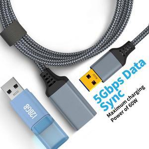 USB 3.0 남녀공용 호환 고속 변속기 데이터 케이블 컴퓨터 카메라 프린터 확장 TV 게임용 호환 나일론 편조