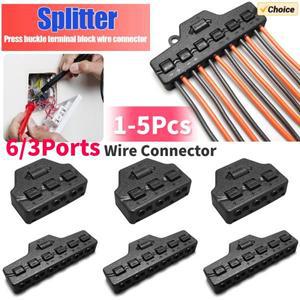 조명용 호환 저전압 와이어 스플리터 분배 분배 블록 6 포트 3 아웃 라인  연결 LED 스트립 터미널