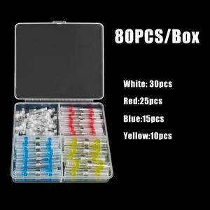 50/80PCS 방수 솔더 씰 열 수축 튜브 와이어 커넥터 납땜 슬리브가 터미널