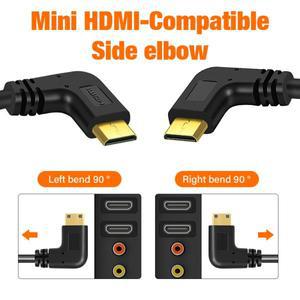미니 HDMI to 연장 케이블 젠더 어댑터 90도 직각 TV 박스/스틱 카메라 PS4 PS5 XBOX 호환 호환 4K 2K 60hz