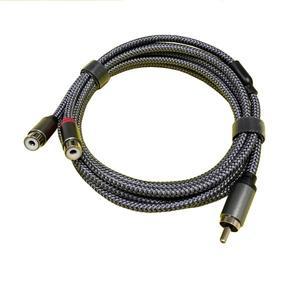 금도금 오디오 케이블 Y형 스플리터 분배 1RCA 수-2RCA 수 수