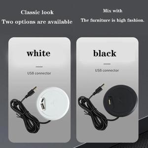 데스크탑 임베디드 소켓 USB+Type-c+5W 무선 충전 장치에 내장  고속 커넥터 원형 구멍 어댑터