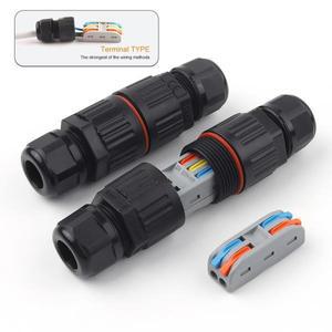 IP68 방수 조인트 와이어  연결 커넥터 2/3 핀 납땜이 적은 LED 램프 배선 실외 단자
